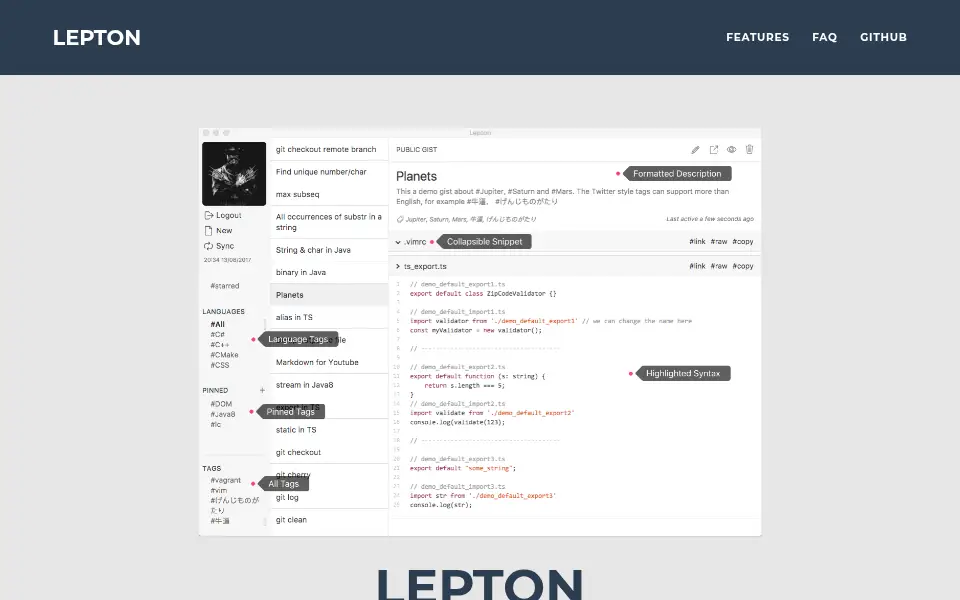 Vista previa de Lepton