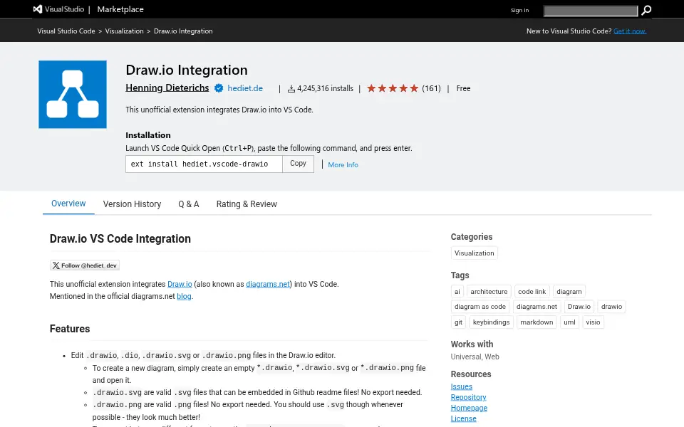 Vista previa de Draw.io for VS Code