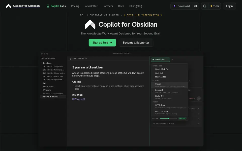Vista previa de Copilot for Obsidian