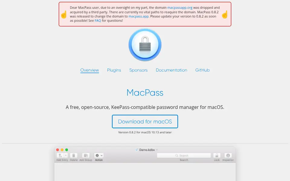 Vista previa de MacPass
