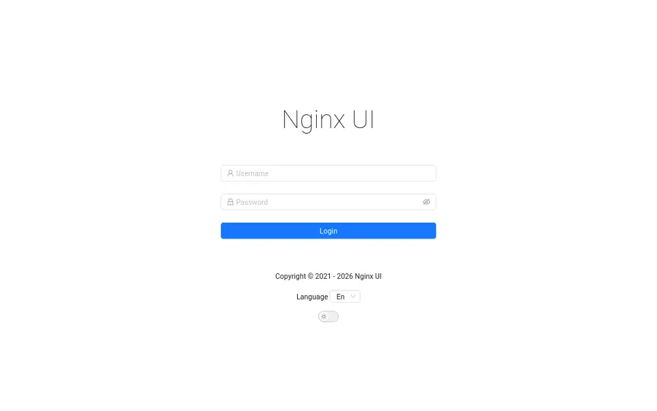 Vista previa de nginx-ui
