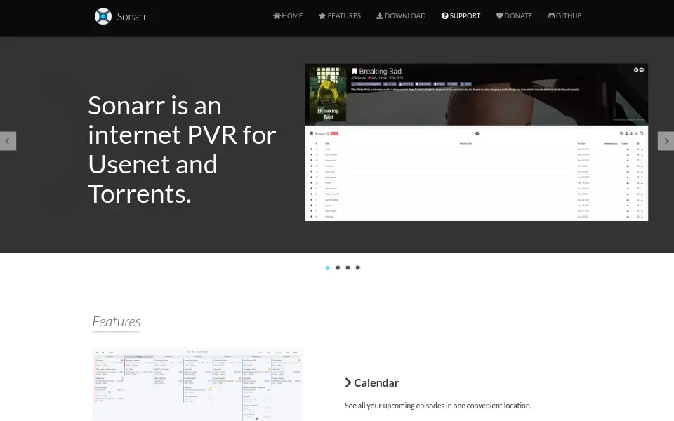 Vista previa de Sonarr
