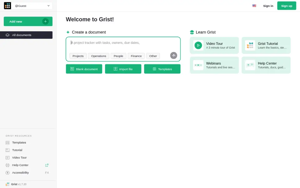 Vista previa de grist-core