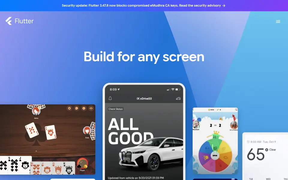 Vista previa de Flutter