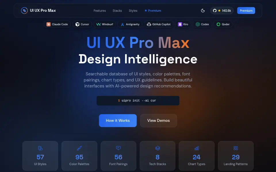 Vista previa de UI UX Pro Max Skill