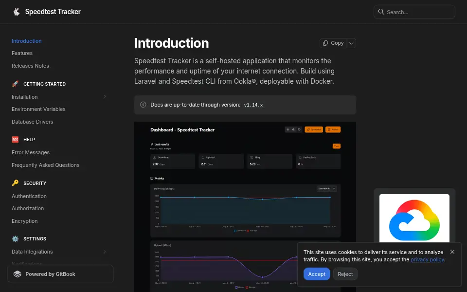 Vista previa de speedtest-tracker
