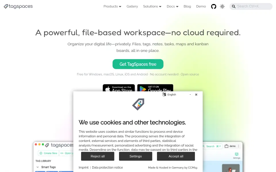 Vista previa de tagspaces
