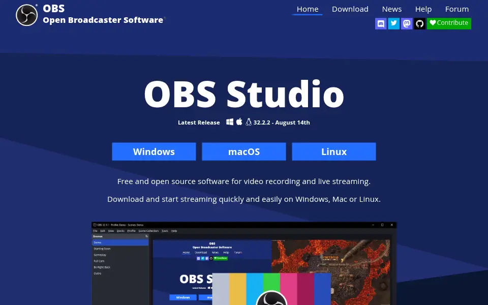 Vista previa de OBS Studio