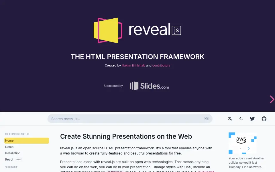Vista previa de reveal.js