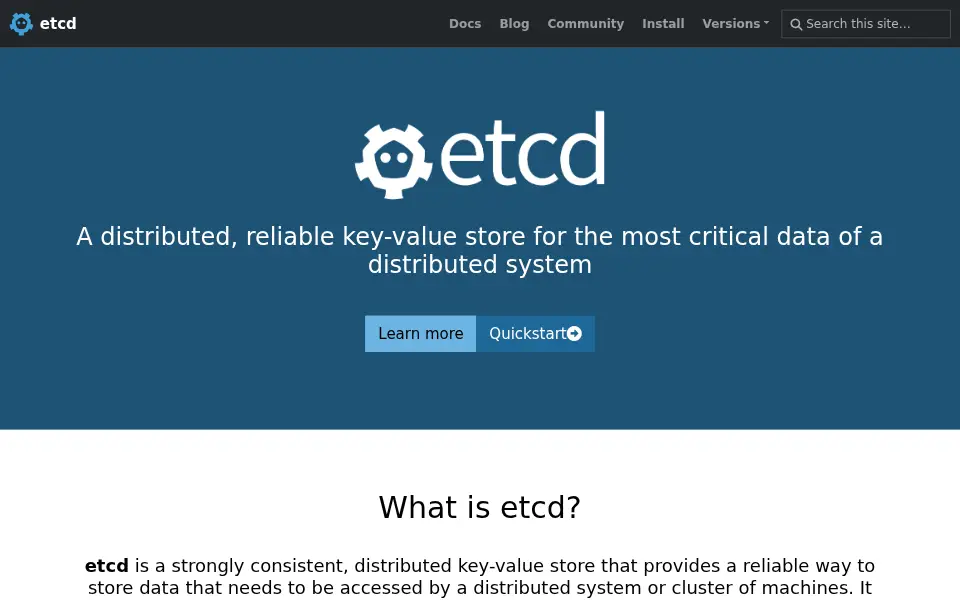 Vista previa de etcd