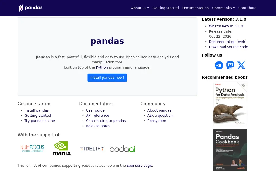 Vista previa de pandas