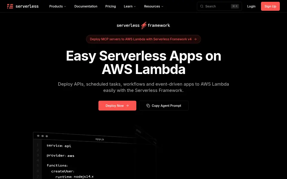Vista previa de Serverless Framework