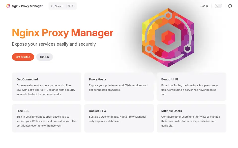 Vista previa de Nginx Proxy Manager