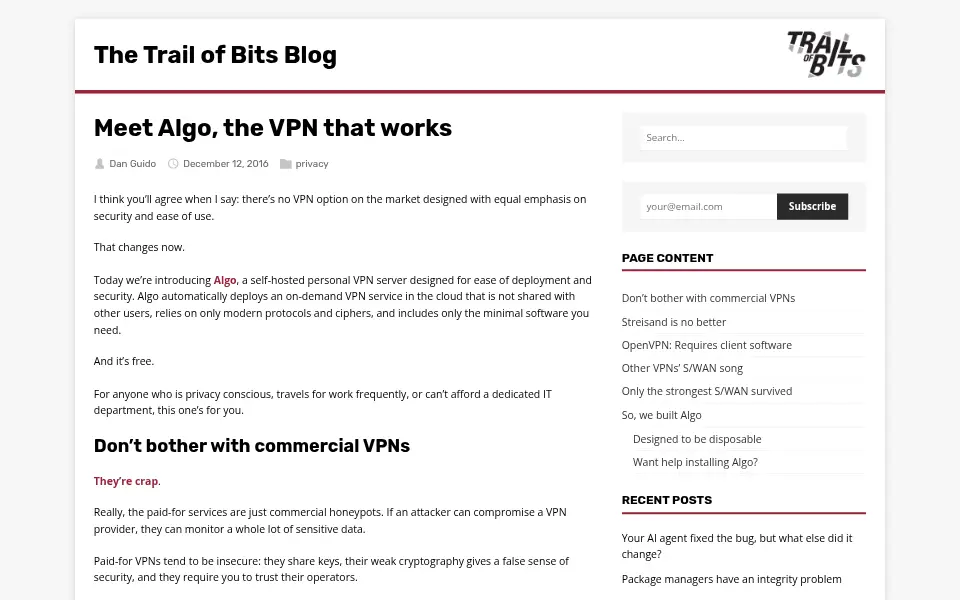 Vista previa de Algo VPN