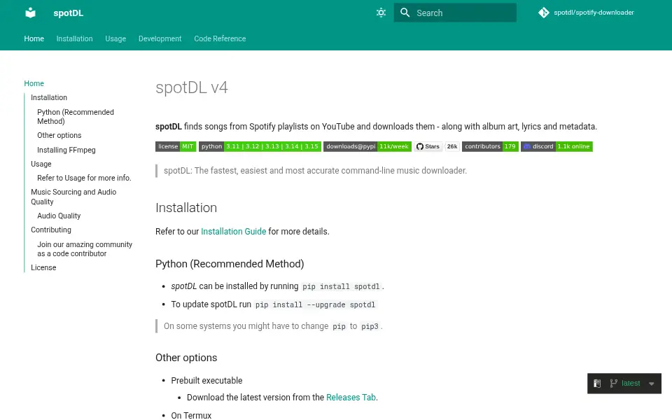 Vista previa de spotDL