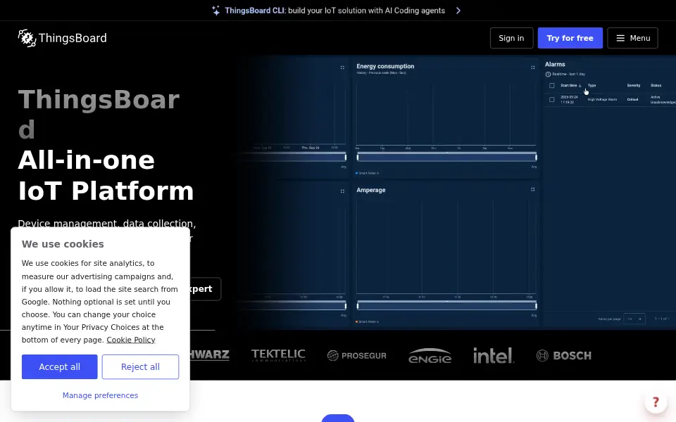Vista previa de ThingsBoard