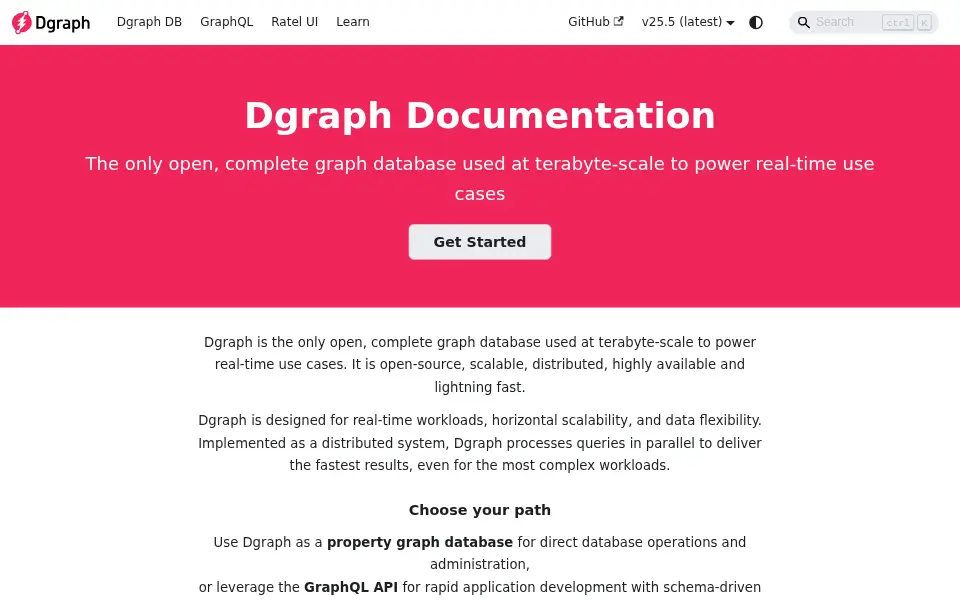 Vista previa de Dgraph