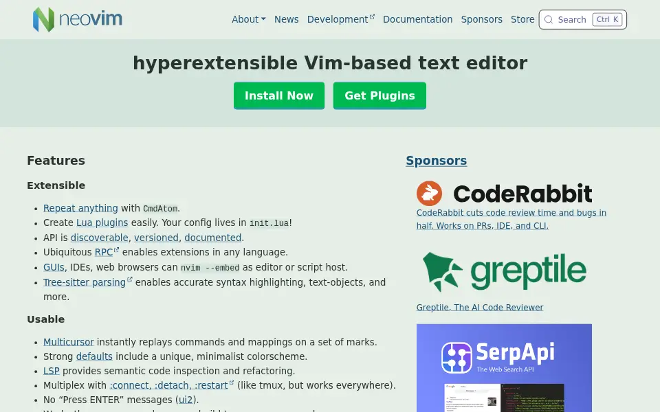 Vista previa de Neovim